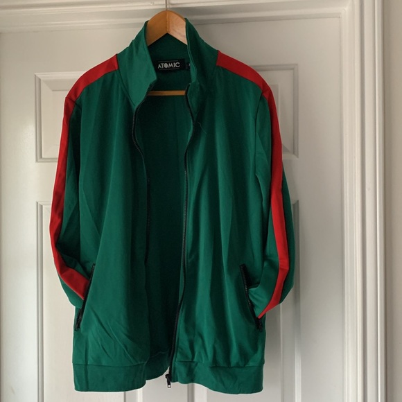 Atomic Green & Red Zip-Up Men’s Jacket - Picture 3 of 15